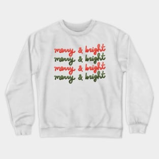 Merry and Bright Christmas Print Crewneck Sweatshirt